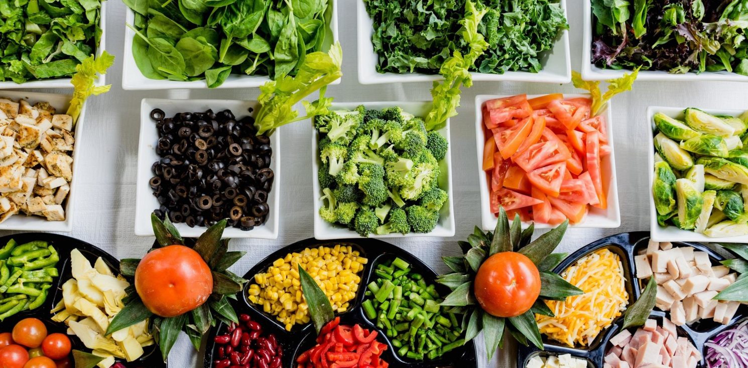 Colourful array of fruit and vegetables