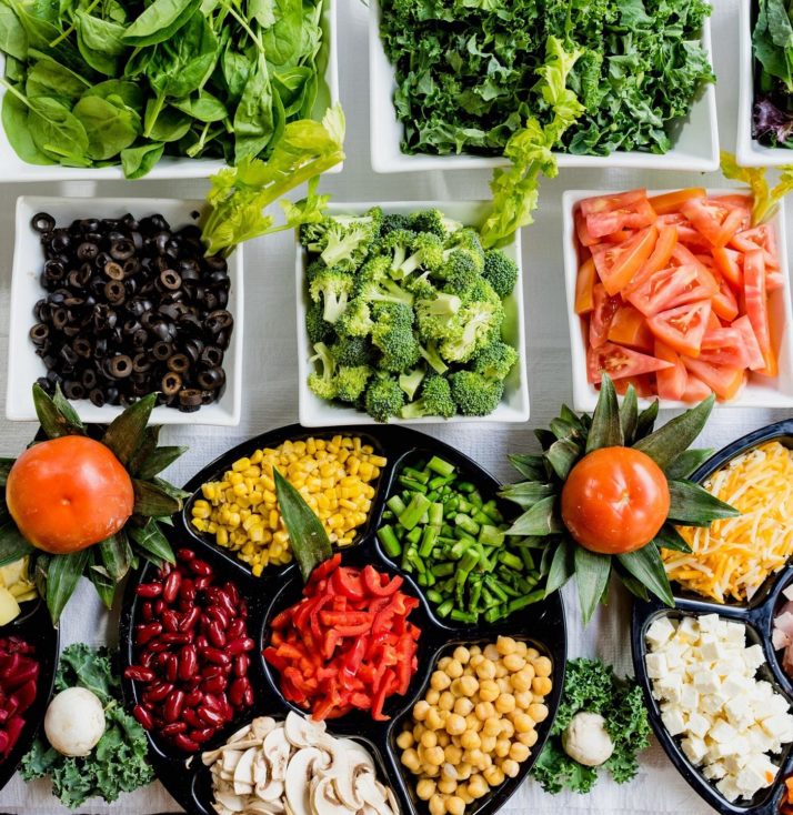 Colourful array of fruit and vegetables
