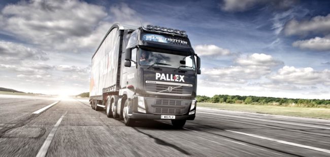 An HGV with Pall Ex logo on front
