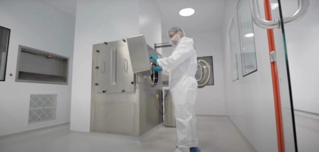 Man working in lab at Charnwood Campus