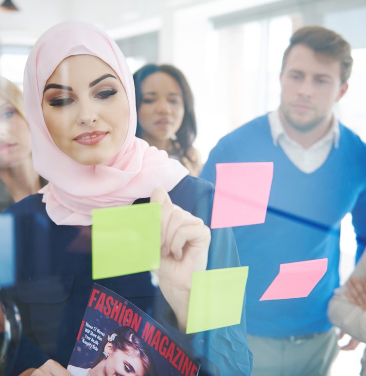 Muslim business womanin meeting with colleagues