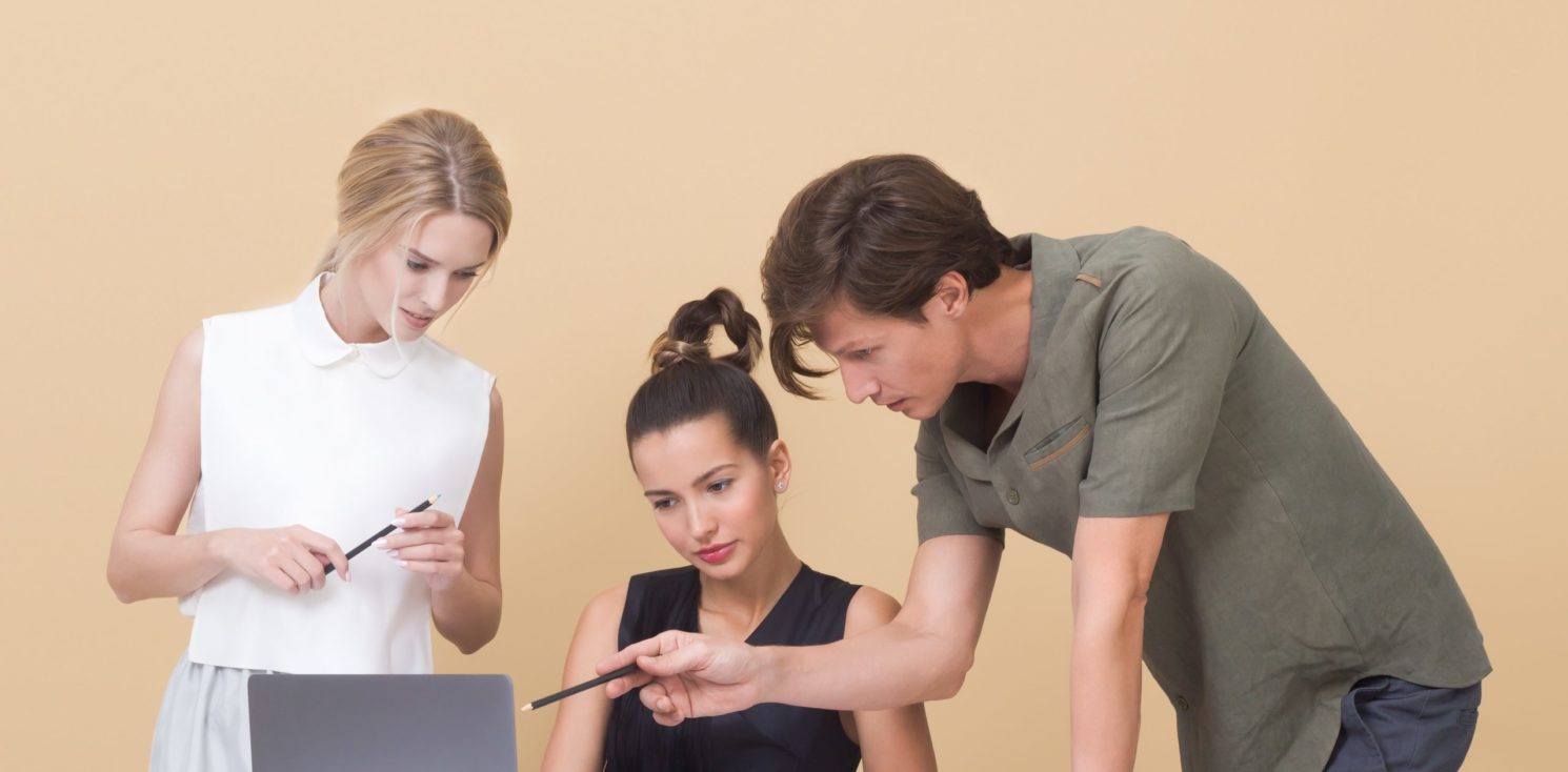 Young people at work