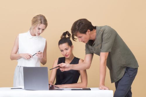 Young people at work