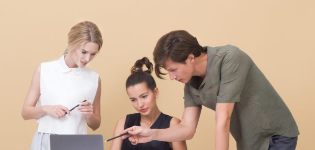Young people at work
