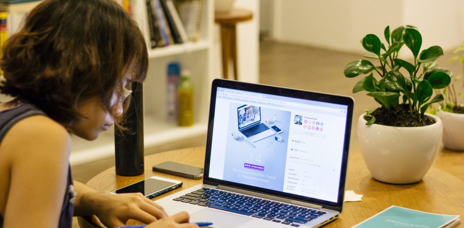 Young person at computer