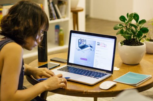 Young person at computer