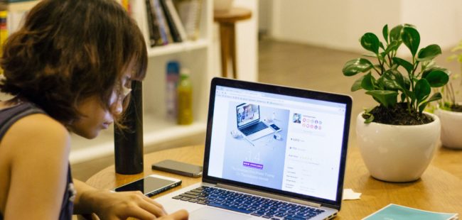 Young person at computer