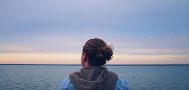Looking out over water