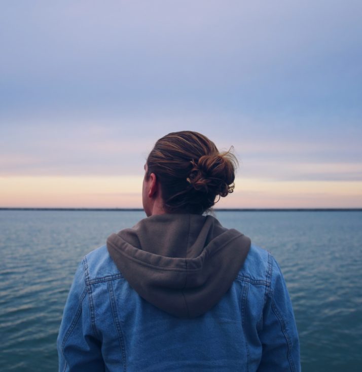 Looking out over water