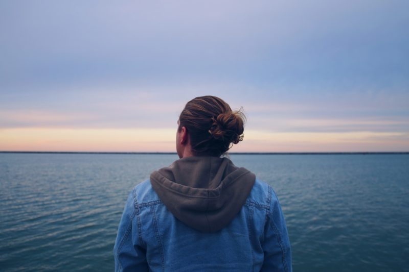 Looking out over water