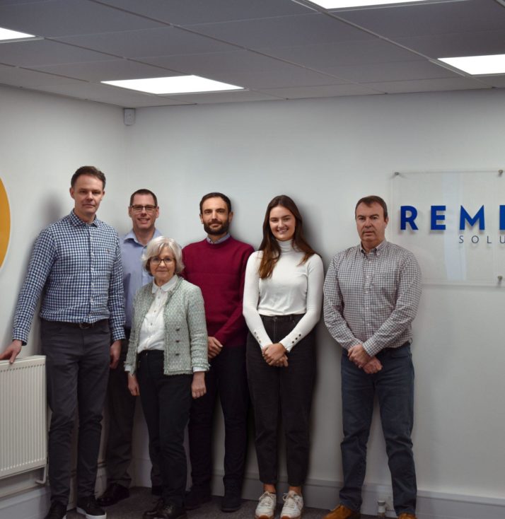 L-R) Andy Farr, Kevin Brownsword, Chris de Vincentis, Ailsa Black, Kenny Black and front row, Mary Hough